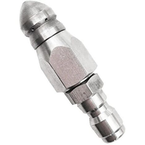 Ugello per idropulitrice con getto d'acqua per fognatura in acciaio inossidabile, design durevole, connettore rapido da 1/4 di pollice