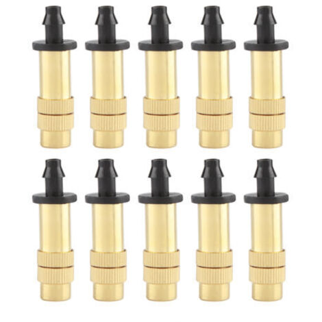 Ugello per irrigazione da giardino, ugello nebulizzatore regolabile in rame, set di 10 mini accessori per balcone