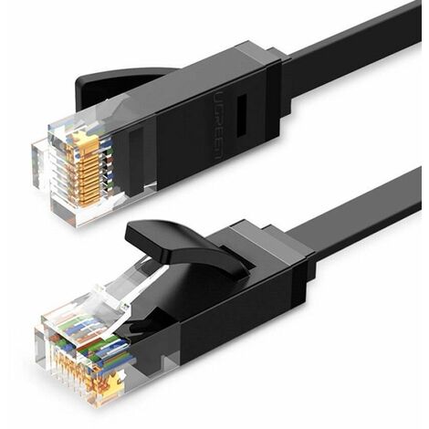 Ugreen 3m Netzwerkkabel flaches LAN Kabel Internetkabel Ethernet patchcord Cat 6 RJ45 UTP 1000Mbp Schwarz