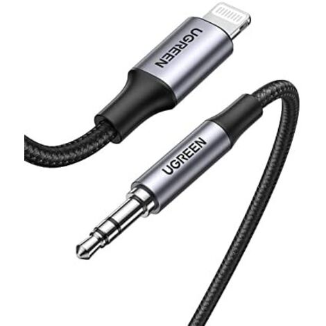 Ugreen 70509 cable de teléfono móvil Plata 1 m 3,5mm Lightning
