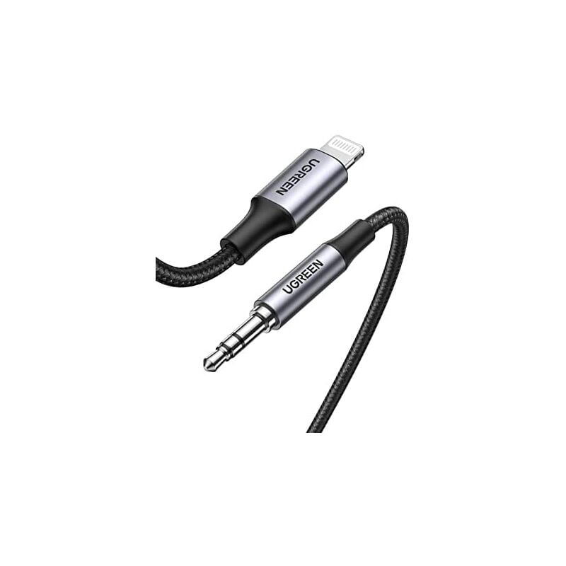 Ugreen - Câble auxiliaire de voiture pour iPhone, câble certifié MFi Lightning vers Jack 3,5 pour autoradio, Compatible avec iPhone 14/14 Plus/14