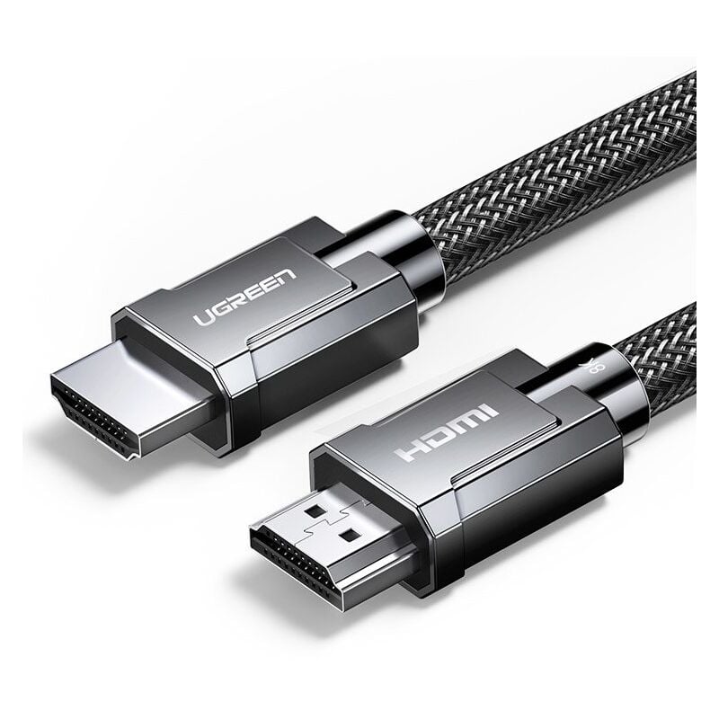 Câble hdmi 2.1 8K 4K 3D 48Gbps hdr vrr qms allm eARC qft 2m gris