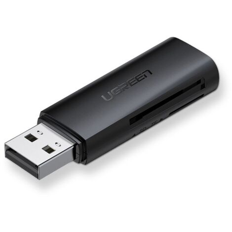 Ugreen CM264 USB 3.0 SD/TF-Kartenleser – USB-A Anschluss- Lesegerät -Schwarz bis 512 GB kompatibel
