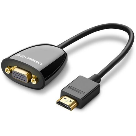 Ugreen Kabeladapter, unidirektional von HDMI (Stecker) auf VGA (Buchse), FHD, Schwarz (MM105 40253)