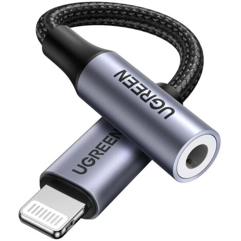 Ugreen lightning auf aux 35 mm adapter 10 cm - schwarz