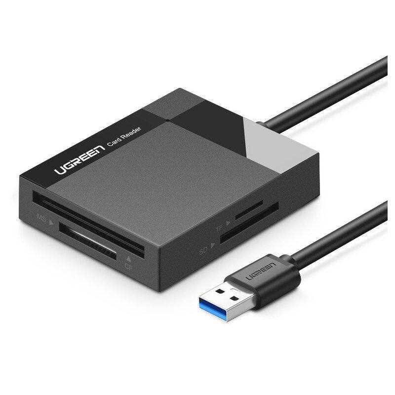 Ugreen - Lecteur de carte mémoire SD/micro sd/cf/ms, prise usb 3.0 1m - noir