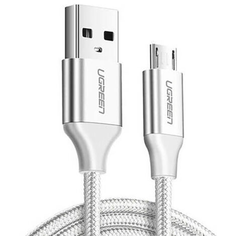 UGREEN US290 USB-zu-Micro-USB-Kabel QC 3.0 2,4 A 2 m (Weiß)