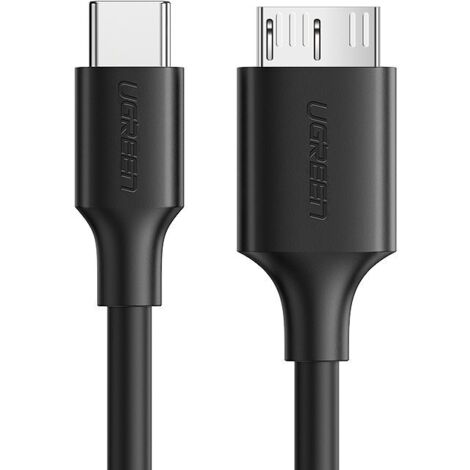 Ugreen US312 Micro-USB 3.0 auf USB-C Ladekabel Datenübertragung kompatibel mit Smartphones Schwarz