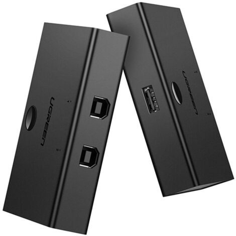 UGREEN USB 2.0 Switch 2 in 1, Switch USB 2 ingressi e 1 uscita, Switch USB con 2 Cable USB per la condivisione di dispositivi USB come tastiera, mouse, chiavette USB, hard disk, stampante, scanner, ec