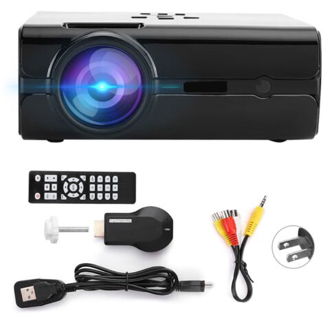 UHAPPY Mini U45 Tragbarer WLAN-Projektor, Drahtlose Bildschirmübertragung, 720p/1080p-kompatibel, 100–240-V-Netzteil mit schwarzem japanischem Stecker