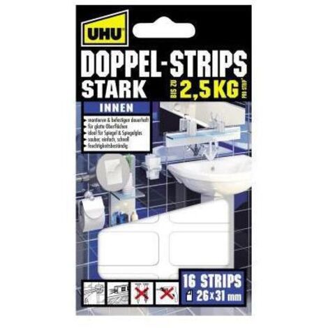 UHU 45380 45380 Doppelseitige Klebestrips UHU® Weiß (L x B) 31 mm x 26 mm 16 St.