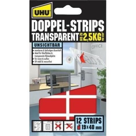 UHU 45515 45515 Doppelseitige Klebestrips UHU® Transparent (L x B) 40 mm x 19 mm 12 St.