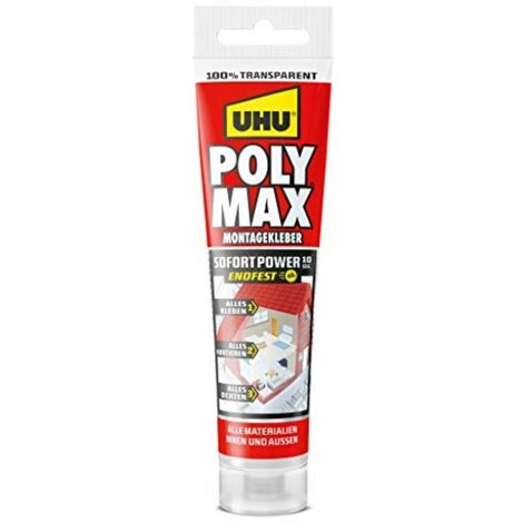 UHU 47260 POLY MAX 10 SEK POWER COLLE DE MONTAGE TRANSPARENTE