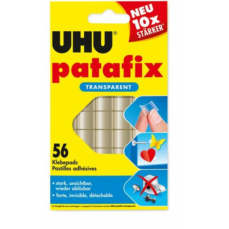 Uhu 48815 - Patafix - 56 pad adesivi a doppia faccia, colore: Trasparente