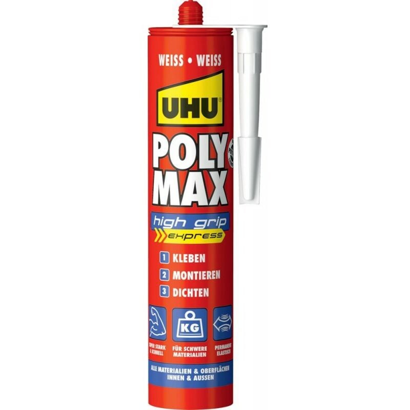 

cola montaje POLYMAX high grip express, cartucho 425g (por 12) - UHU