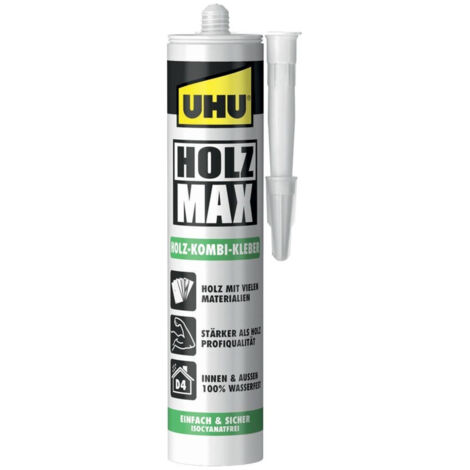 UHU COLLE À BOIS MAX SANS SOLVANTS, TUBE DE 100 G, 1 PIÈCE, 51305