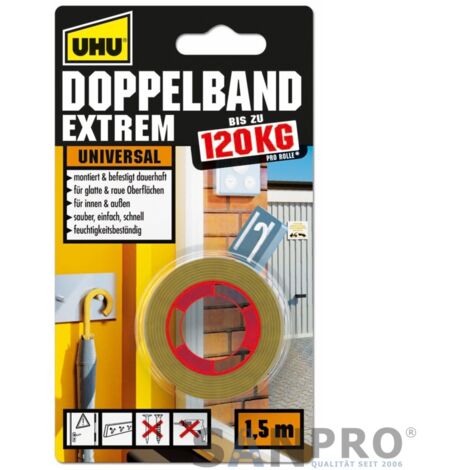 UHU Doppelband Extrem Universal 1,5 m x 19 mm Klebepads