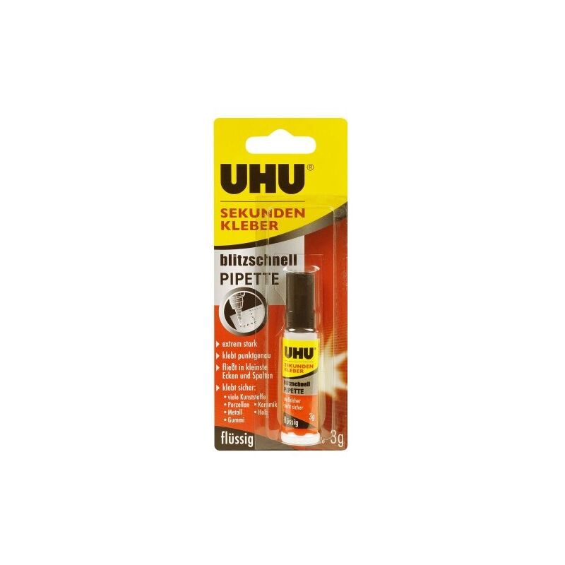 UHU - 1645570 colle liquide extra-puissante 3 g en tube avec pipette