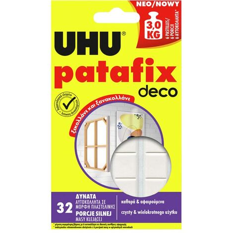 UHU Patafix Homedeco, 47910 - Cuscinetti adesivi rimovibili, colore: Bianco