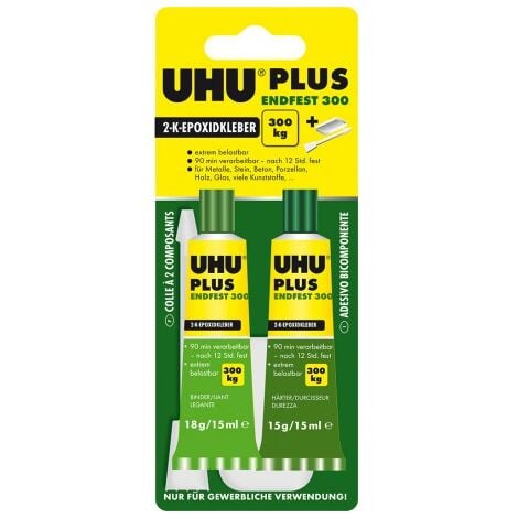 UHU PLUS Colle 2 composants - ENDFEST 300 DK Cartouche 50ml (Par 6)