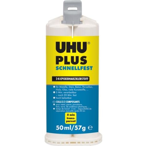 UHU PLUS Colle 2 composants prise rapide DK Cartouche 50ml (Par 6)