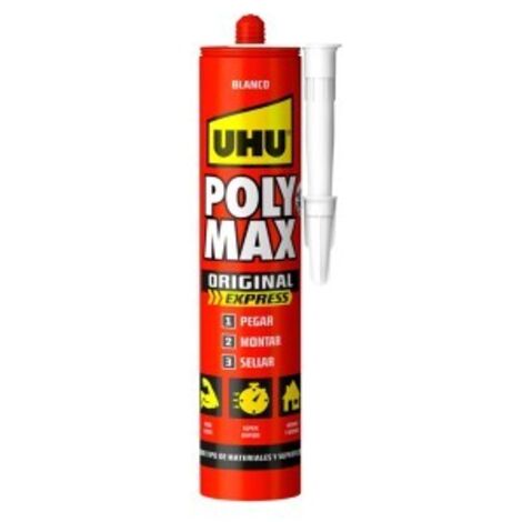 Uhu Poly Max Express Blanc Mastic Colle Hybride Puissant Séchage Rapide - Uhu