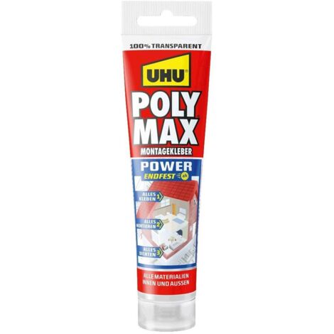 UHU Poly Max Power Montagekleber 115g, transparent Montagekleber
