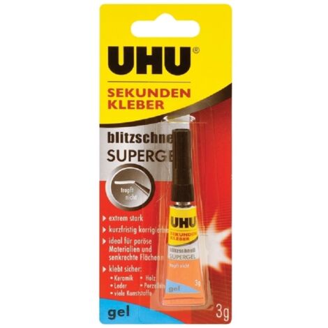 UHU Sekundenkleber blitzschnell Supergel 3 g Sekundenkleber