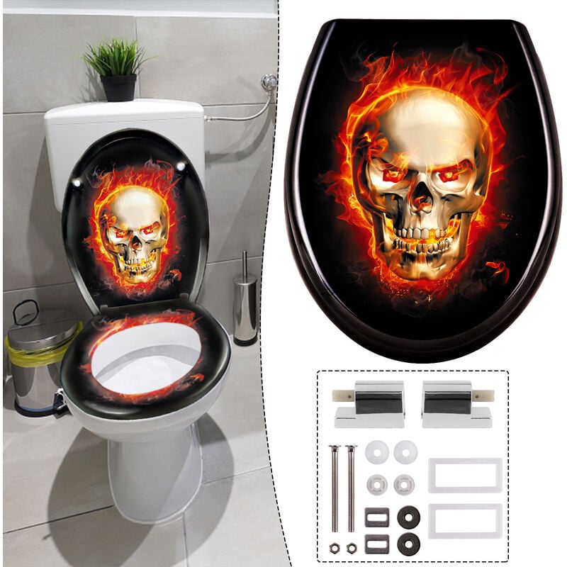 UISEBRT Abattant WC avec Frein de Chute - Abattant de WC avec abaissement lente – Différents motifs au choix