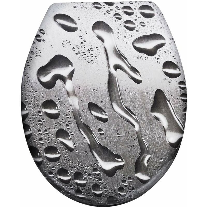 Uisebrt - Abattant wc Frein de Chute Soft Close - Finition de Haute qualité - Fixation Facile - Pluie - 45,5 x 38,5 x 5 cm