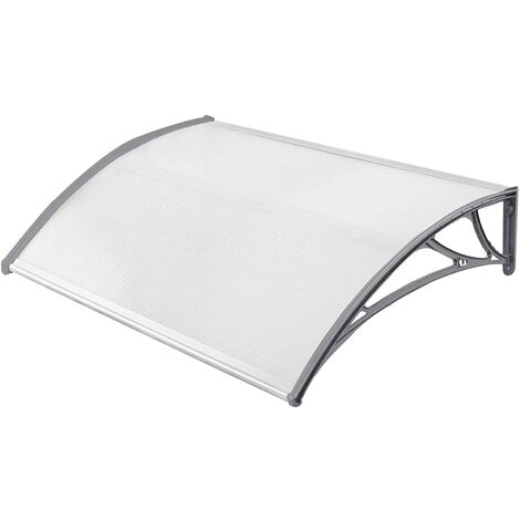 UISEBRT Auvent de Porte - Marquise de porte d’entrée en polycarbonate transparent