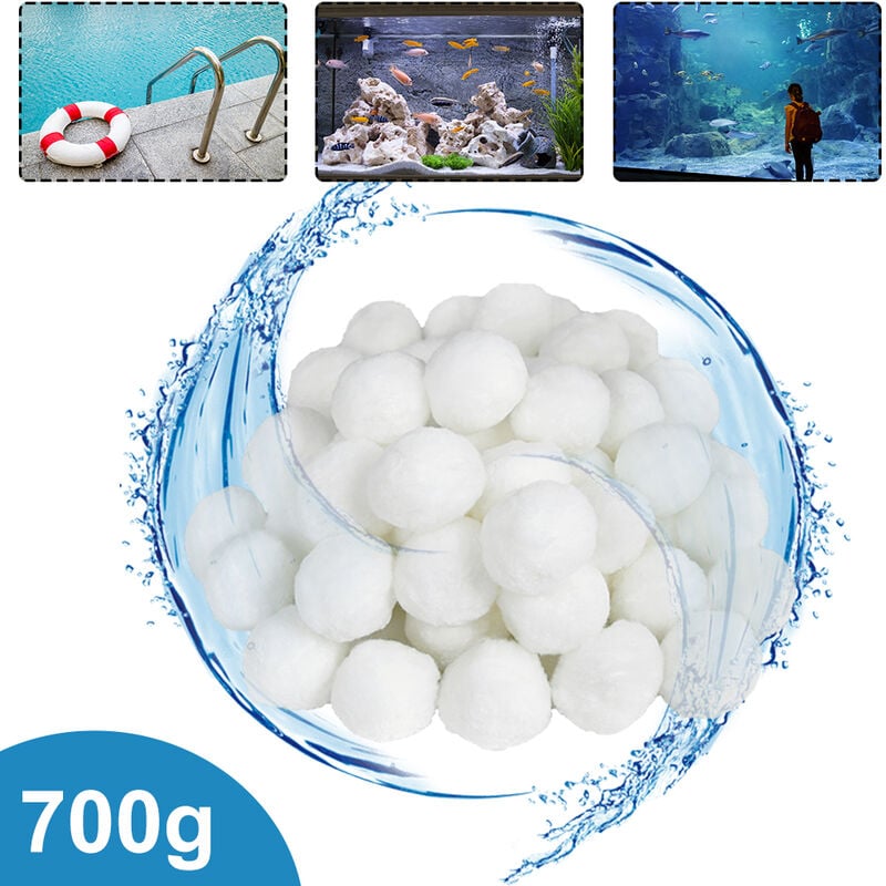 Balles filtrantes pour piscine - 700 g - Pour système de filtration à sable - Remplace 25 kg de sable filtrant, convient pour la piscine, pompe de