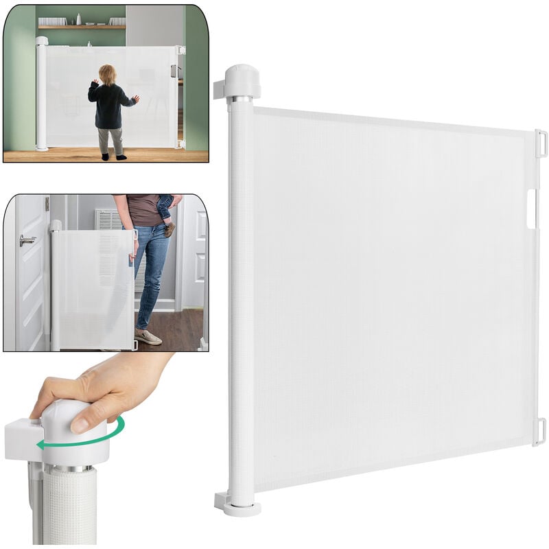 Grille de protection pour porte - Extensible - 0-180 cm - Blanc - Uisebrt