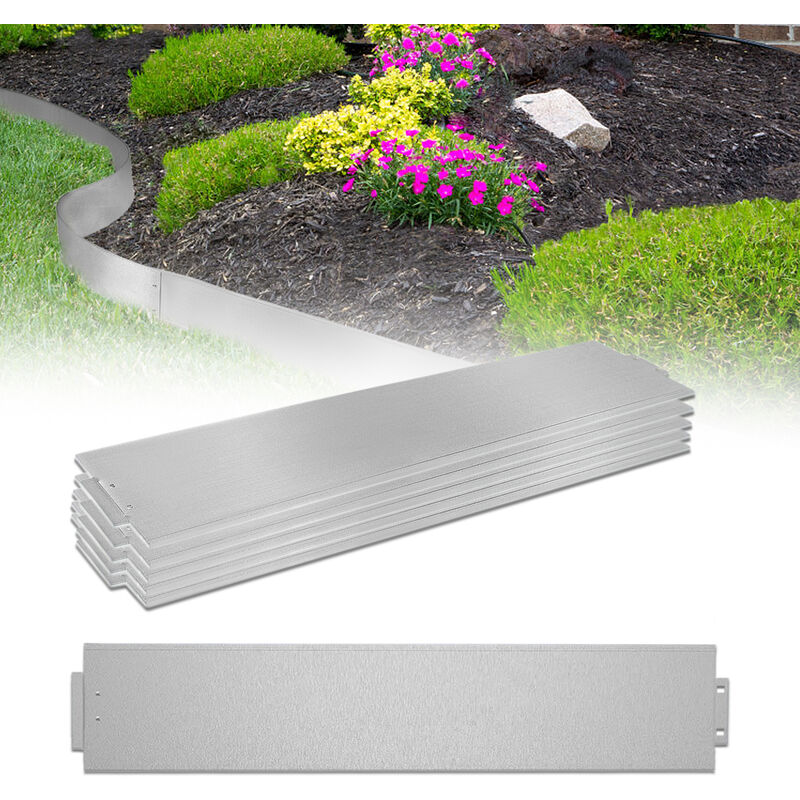 UISEBRT Bordure de Jardin Flexible Lot de 5 à 50 métal galvanisé pelouse palissade Longueur 5 m à 50 m (Longueur 10m - 100x18cm)