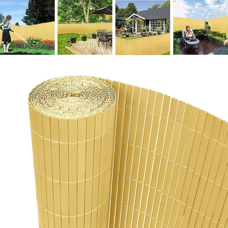UISEBRT Brise-vue en PVC - Protection contre le vent - Clôture en PVC - Idéal pour jardin, balcon, terrasse, résistant aux UV - Résistant aux