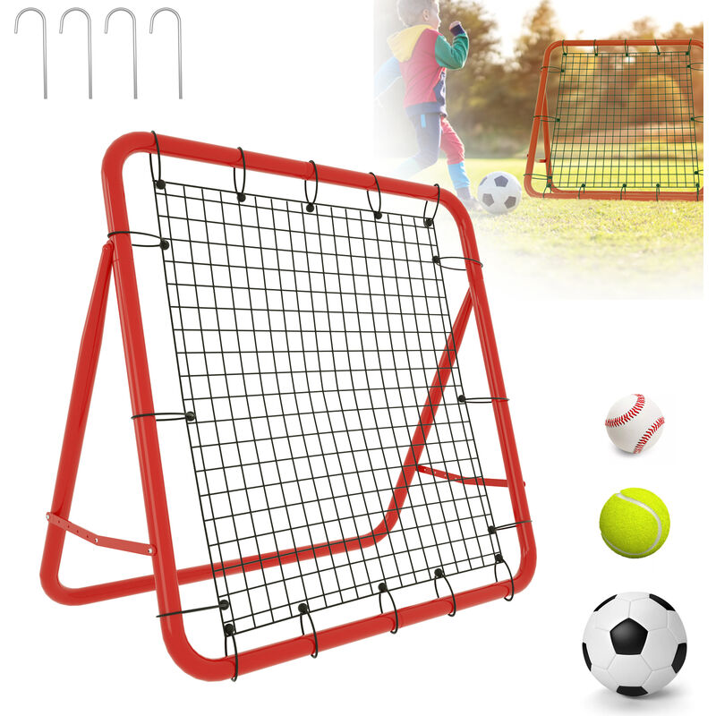 UISEBRT Football Rebounder Kickback Paroi de rebond Filet, Solo Rebound Kick Trainer, pour exercices, tirau but, entranement technique(100 x 100 x 65