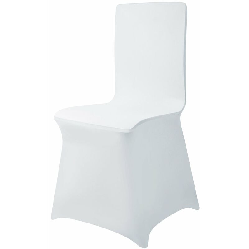 Housse de Chaise Extensible Ruban Stretch Couverture de Chaise pour de Mariage, Banquet,Cérémonie, Lot de 50, Blanc - Uisebrt