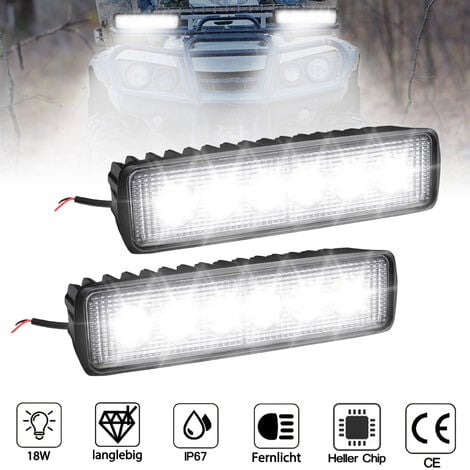 UISEBRT LED Arbeitsscheinwerfer 12V/24V Zusatzscheinwerfer Auto Offroad Flutlicht Arbeitslicht Aluminium Druckguss IP67 für Traktor SUV UTV ATV (2*18W)