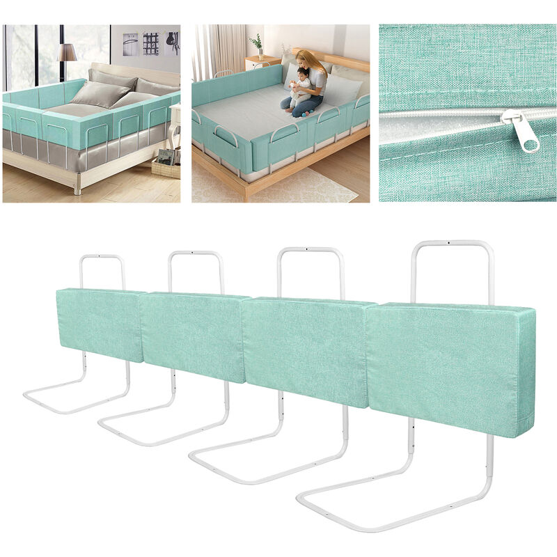 Lot de 4 barrières de lit de 50 cm - Protection Contre Les Chutes de lit pour Enfants - 5 Trous - Hauteur réglable - Protection de sécurité pour Les