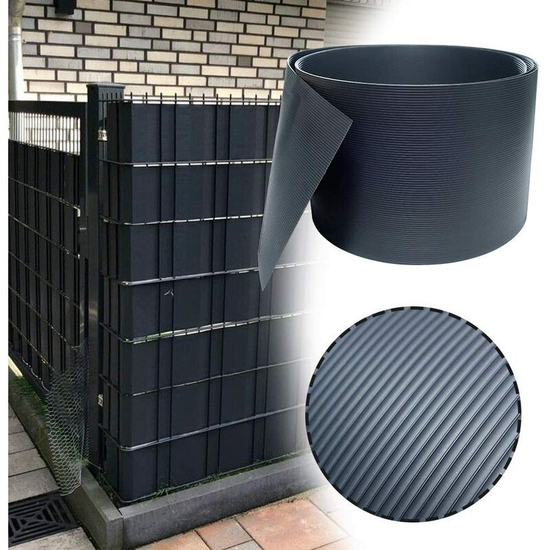 10x Sichtschutzstreifen Hart pvc fuer doppelstabmatten - Sichtschutz Balkon gartenzaun Anthrazit,2,5m x 19cm (Anthrazit) - Uisebrt