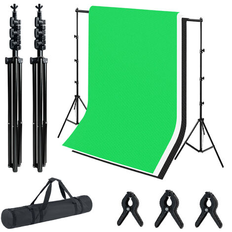 UISEBRT Support de fond pour studio photo - 2,6 x 3 m - 3 couleurs - 1,8 x 3 m - Fond pour produit photographie, portrait, enregistrement vidéo (2 lots d'arrière-plan 3M)