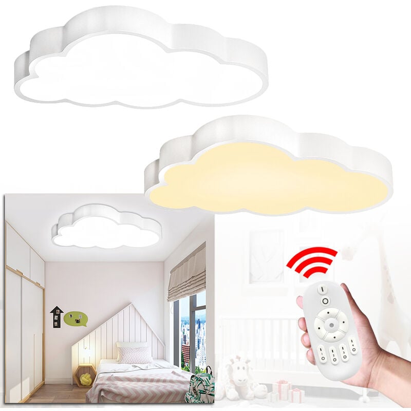 Uisebrt - uiserbt 48W led Plafond Lumière Plafonnier Clouds Dimmable avec Télécommande Lampe Pépinière Nuage Lampe Pépinière Moderne pour Chambre