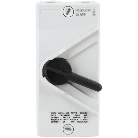 UKF A 2-63 Disconnect Switch Enclosed IP66 ABS Water Proof Outdoor Industrial Breaker 63A 2 Poles Generator Boat