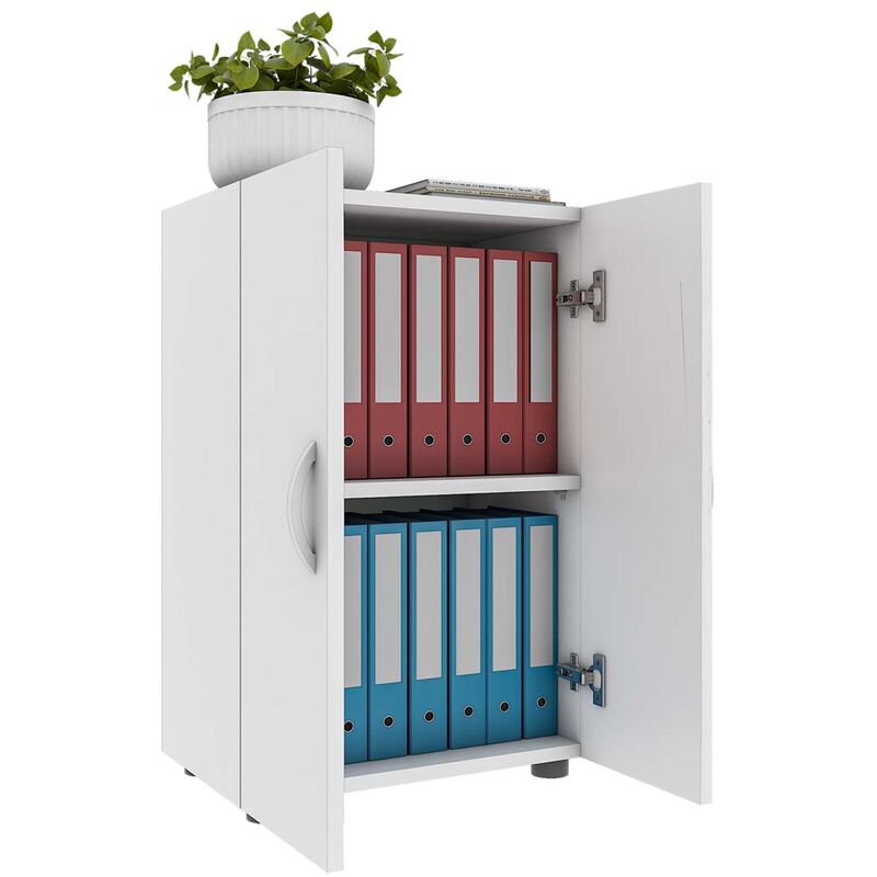 Ulas2 armoire de bureau 2 portes blanc.