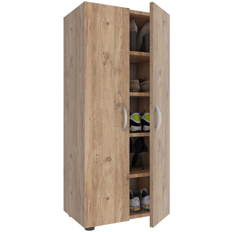 Ebuy24 - Ulas5 meuble à chaussures 2 portes chêne décor.