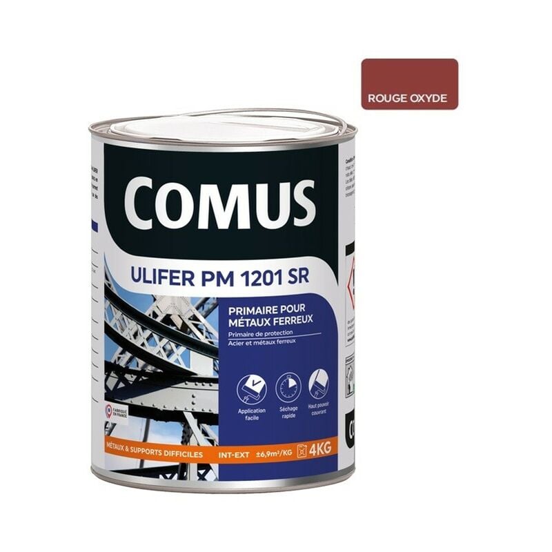 Sepv - ulifer pm 1201 sr -rouge oxyde 4 kg Primaire pour métaux ferreux - comus