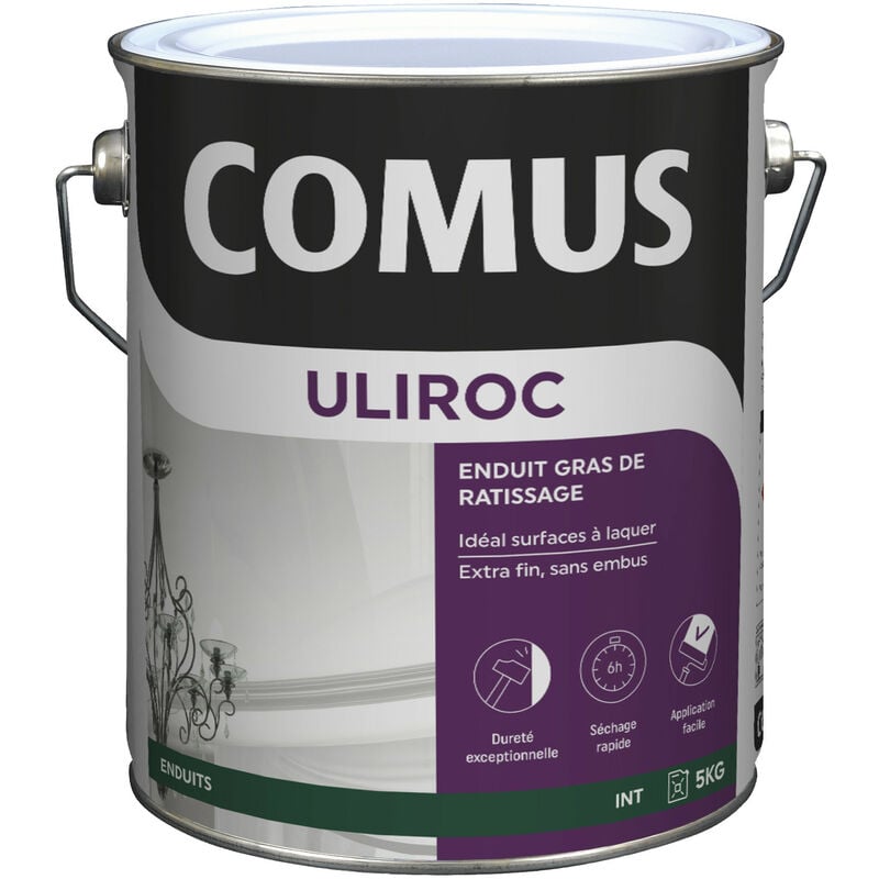 Uliroc 5 kg Enduit gras Haute Dureté pour finitions laquées très soignées Comus