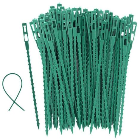 Ulisem 100 Accroche Tuteurs pour Tomates, Arbres, Serre-câbles - Attaches Réutilisables en Plastique pour Jardinage