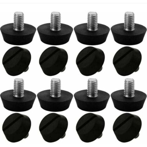 Ulisem 16pcs Pieds de Meubles Réglables Nivellement Patin Base Jambe Pied de Table Chaise Ajustables Protection Sol M6 x 10 x 20mm