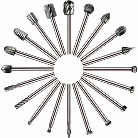 Ulisem 20 herramientas rotativas HSS fresa para carpintería, utilizada para Dremel/accesorios utilizados para bricolaje, carpintería, herramienta rotativa de grabado